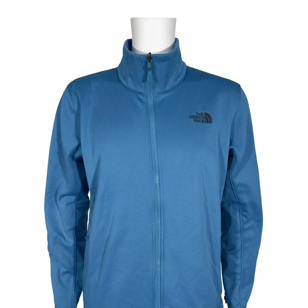 The North Face Full Zip Jacket Mens Large Blue Excellent Fleece Softshell